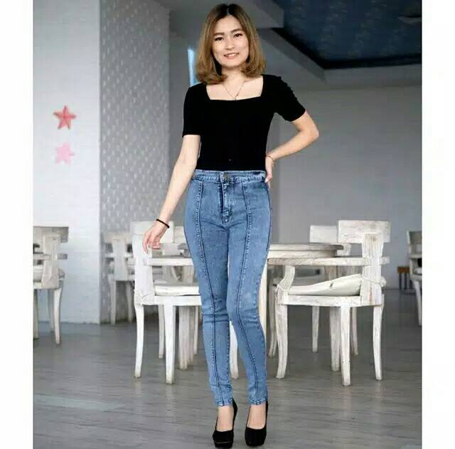 CELANA JEANS HIGH WAIST 27-34 // HIGHWAIST HW LIPAT  TULANG TENGAH