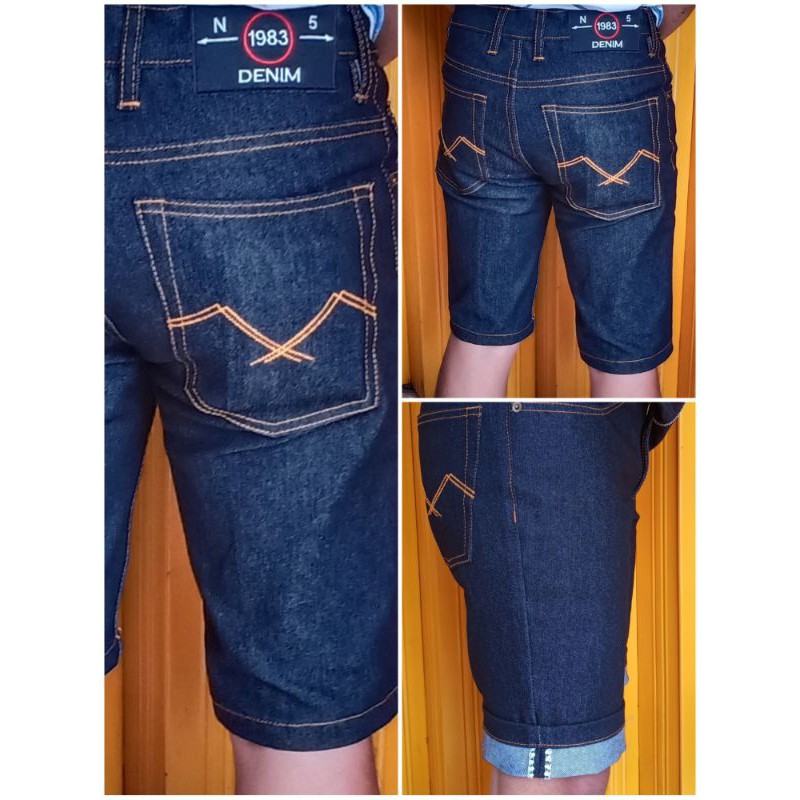 selvedge shell stitch denim pendek