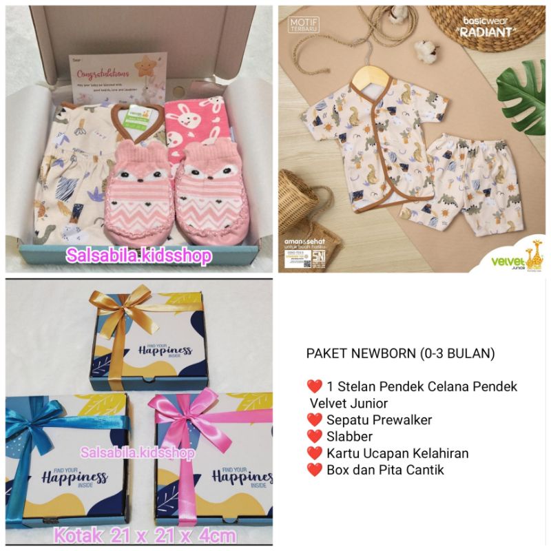 HAMPERS BAYI NEWBORN VELVET JUNIOR / KADO LAHIRAN BAYI MURAH-PAKET STELAN PDK C