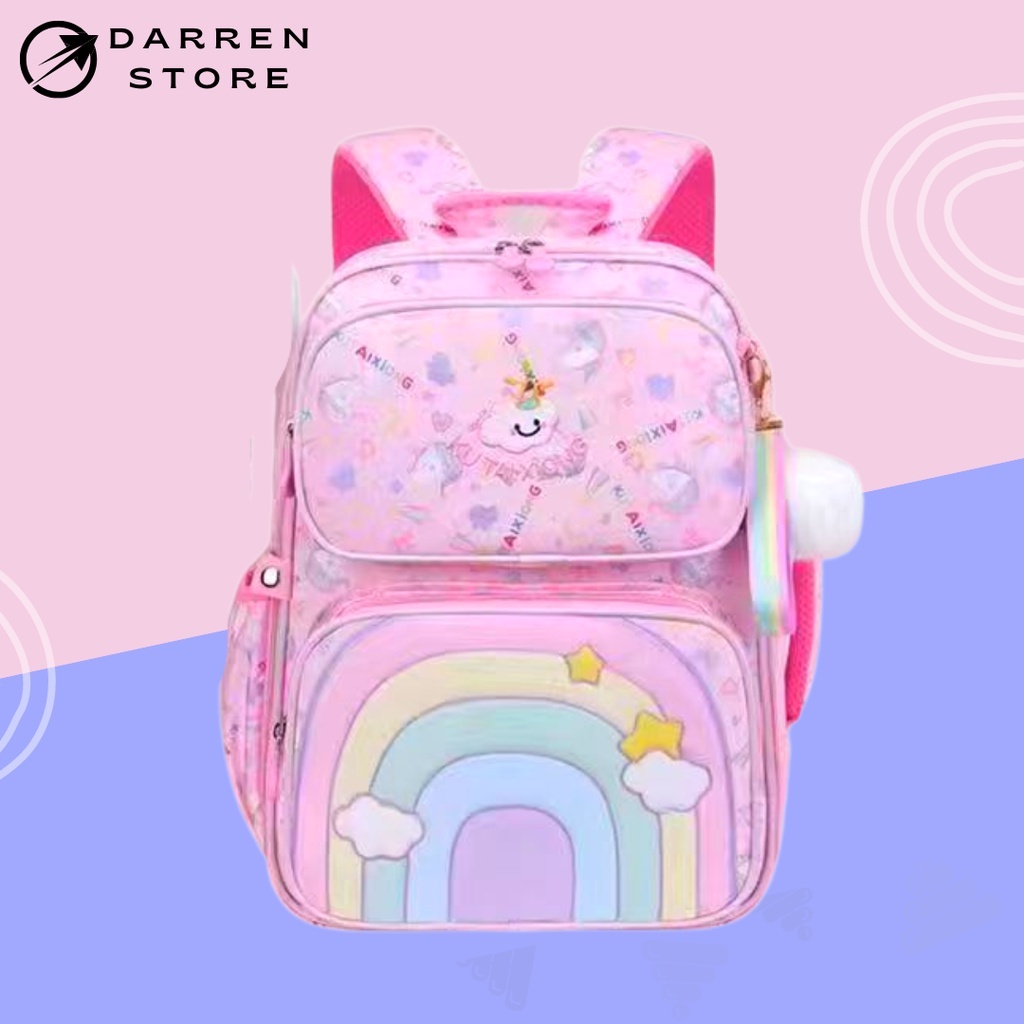 Tas Sekolah Anak Perempuan SD DS-5177 Ransel Anak Waterproof 17inch Ransel Import