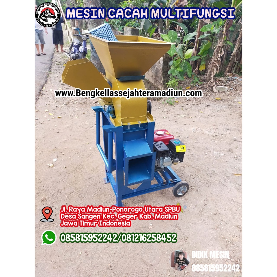 Mesin Cacah Multifungsi Komplit Penggerak Diesel Bensin 7.5 Pk