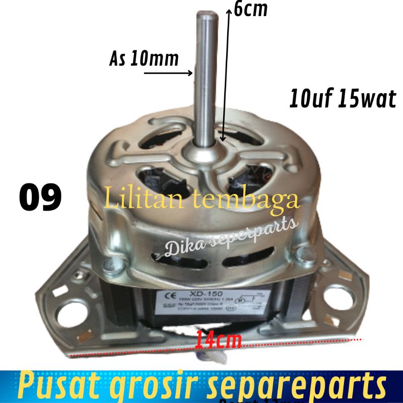 Dinamo mesin cuci pencuci as 10mm