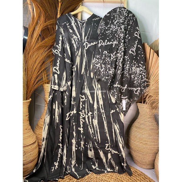 Dian Pelangi Umbrella Dress Ceruti Abstrak Set Kerudung DP (NEW)