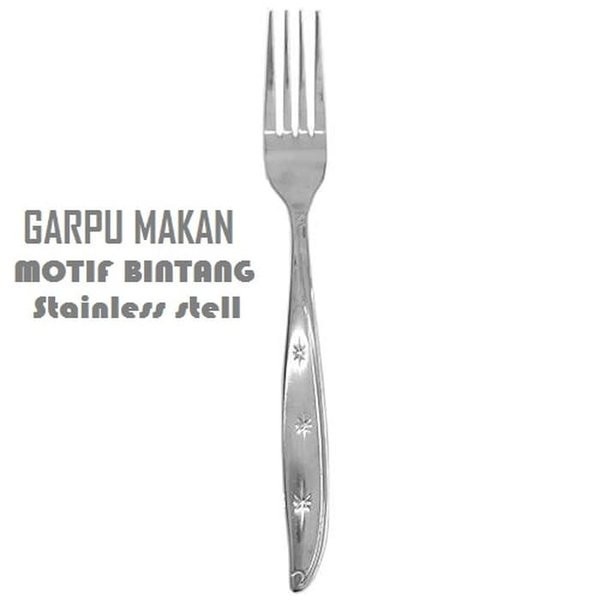 12pcs Garpu Makan Stainless Motif Bintang