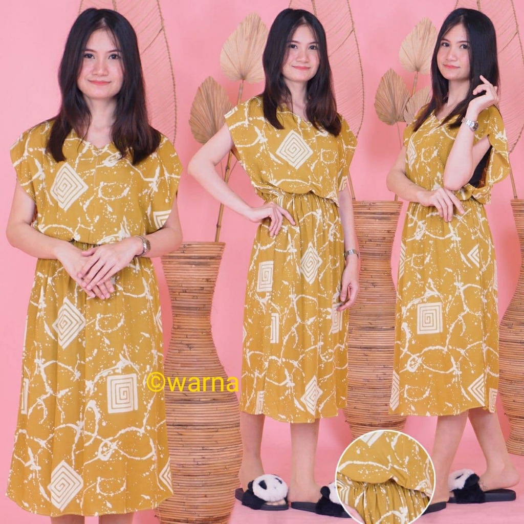 DASTER MANOHARA SANTUNG PAKAIAN BAJU TIDUR MURAH KEKINIAN BATIKWARNA-MHS Box Kuning