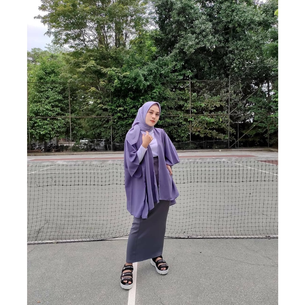 ROK SPAN PANJANG SCUBA / ROK SPAN / ROK PENSIL SCUBA-GREY TANPA BELAHAN