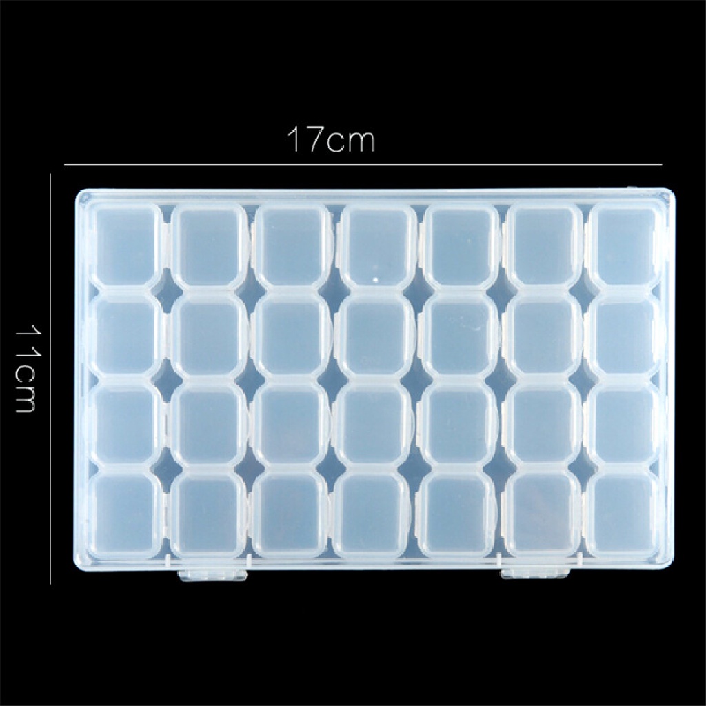 [KUKU PALSU] 28 Slots Nail Art Storage Box Plastic Transparent Display Case Organizer Holder .