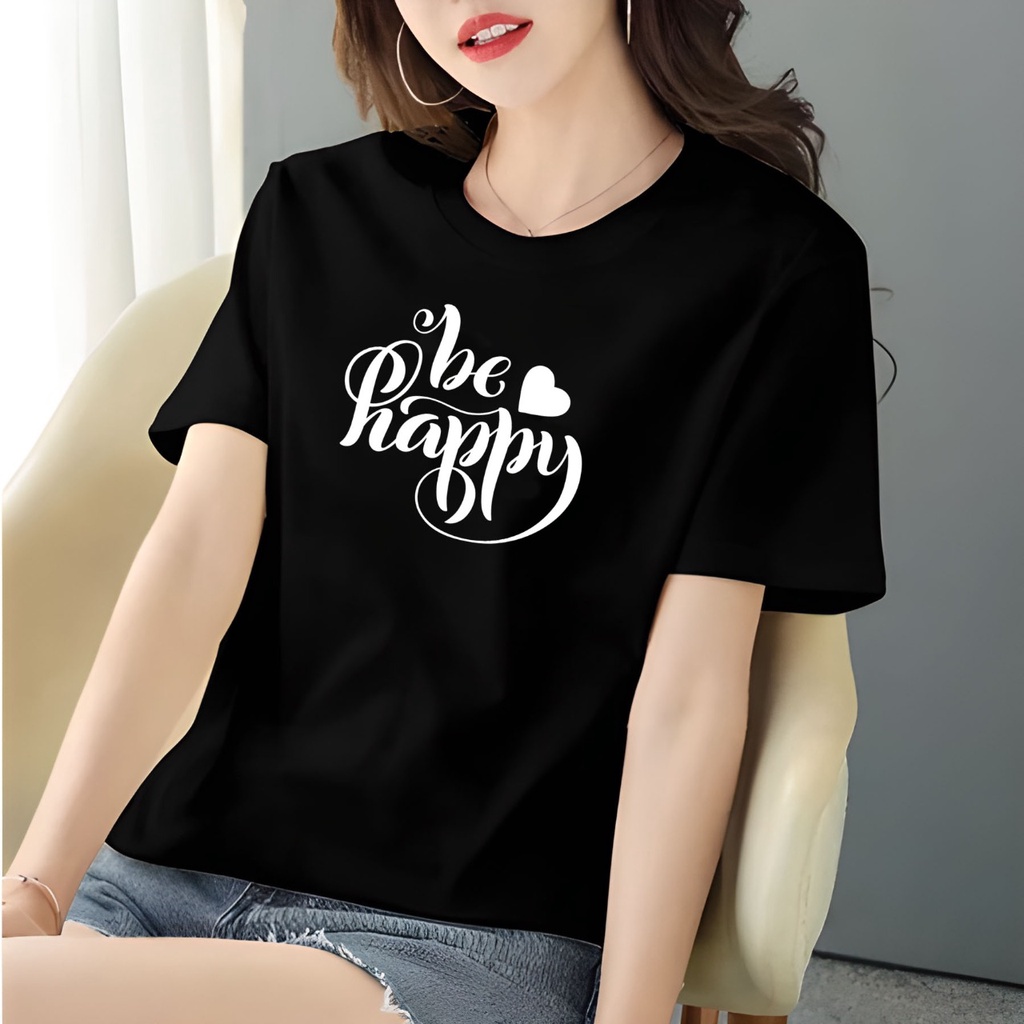 KAOS OVERSIZE BE HAPPY LOVE T-SHIRT