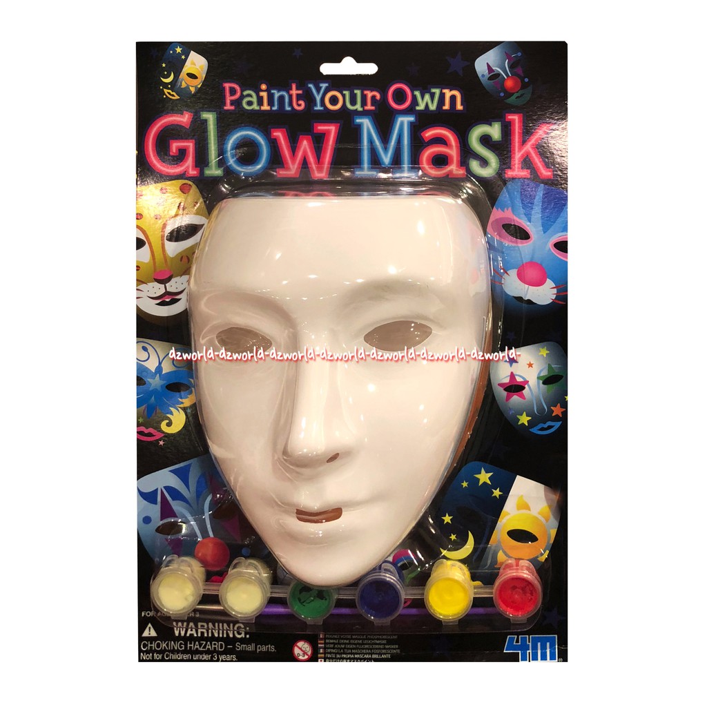 4M Paint Your Own Glow Mask in The Dark Mainan Menghias Topeng Bercahaya Dalam Gelap Glowin the Dark