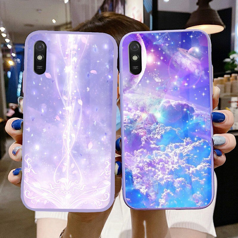 [U90] Softcase Kaca Warna Lilac Xiaomi Redmi 9A 9 9T 9C Note 8 Note 9 Note 9 Pro Note 10 Note 11 - S