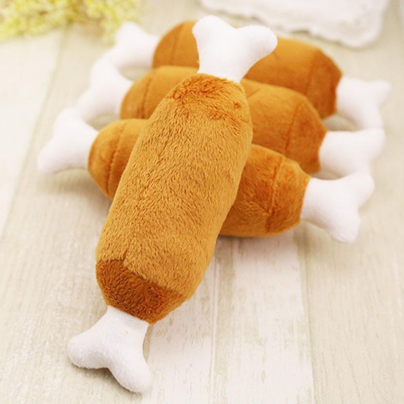 Mainan Interaktif Bentuk Kaki Ayam Bahan Plush Velvet Untuk Anjing / Kucing