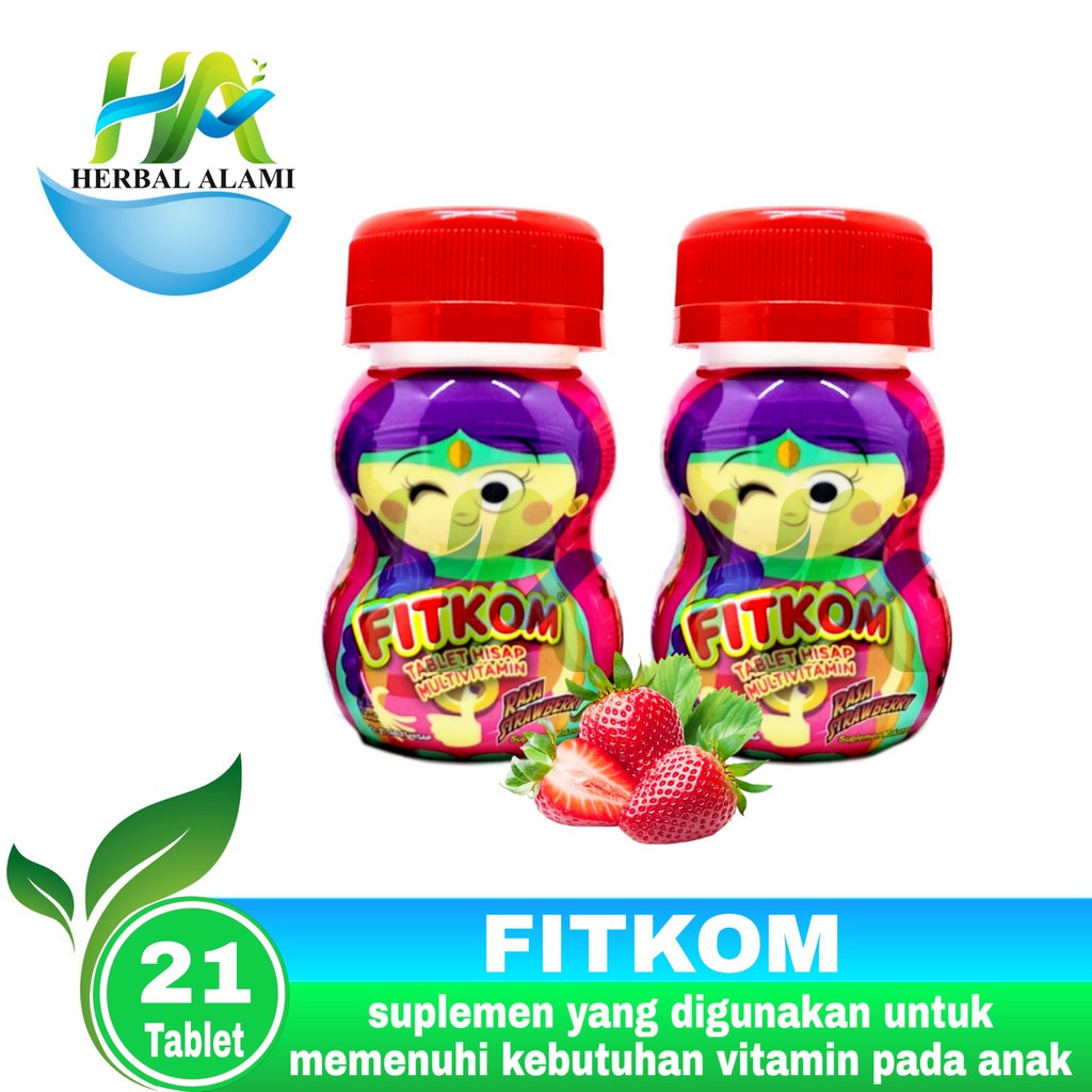 Fitkom Tablet Hisap Multivitamin - Rasa Strawberry