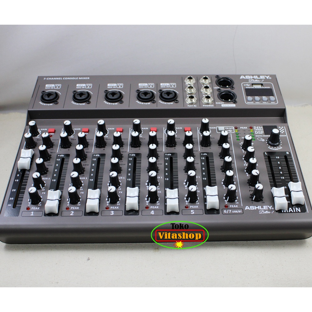 MIXER ASHLEY BETTER7/BETTER 7 7CH (USB-MP3-BLUETOOTH-RECORDING) ORIGINAL EFFECT REVERB 16 DSP NEW