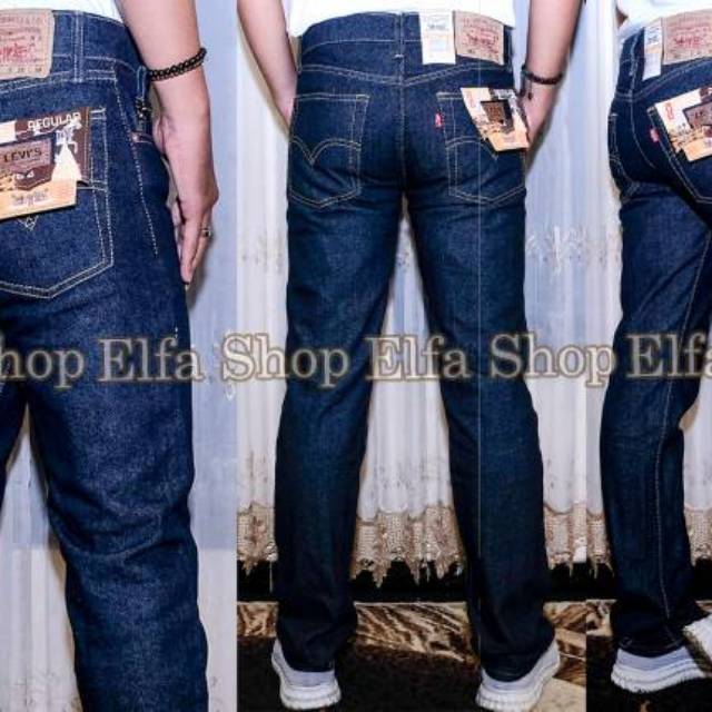  Celana  jeans pria  biru  dongker  size 33 38 Shopee Indonesia