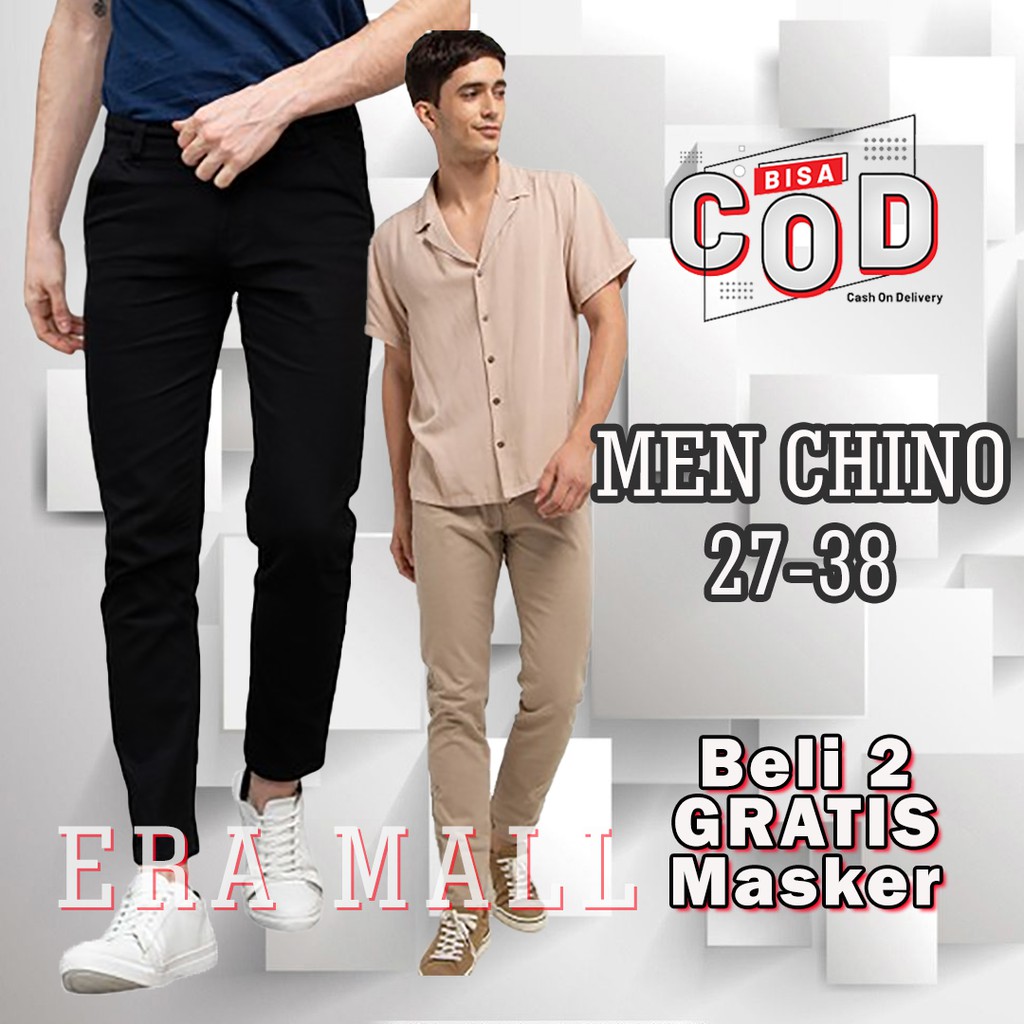 Celana Panjang Pria Chino Dewasa Chinos Cowok Slimfit Distro Premium Bahan Melar