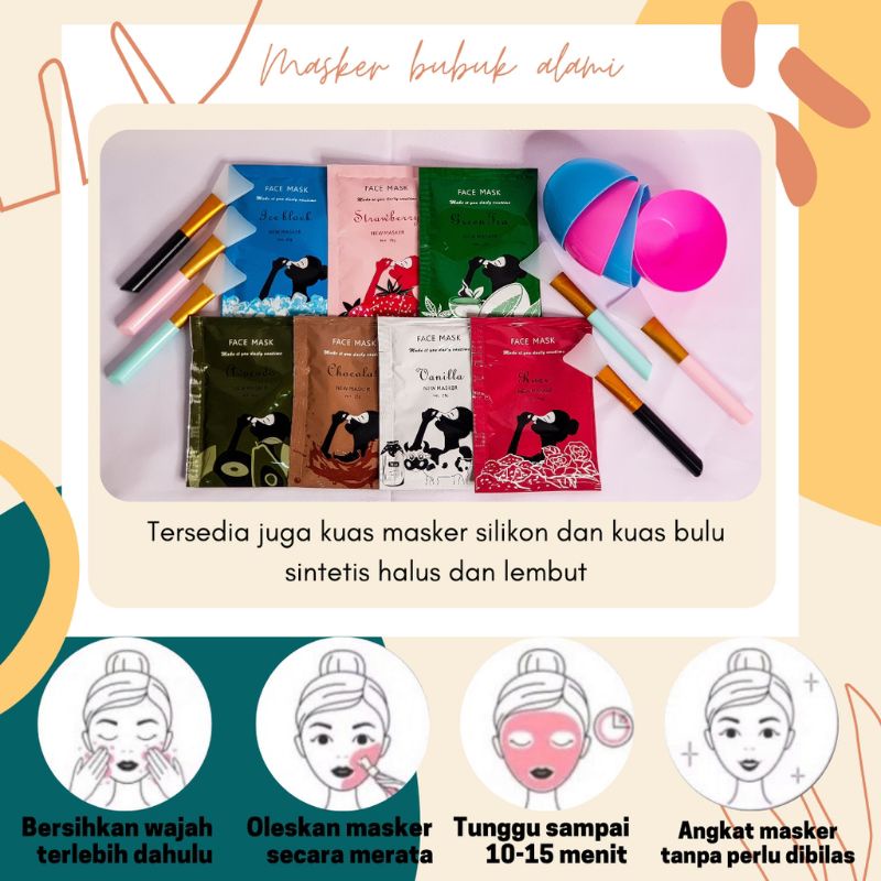 25gr FACE MASK BUBUK ALAMI / MASKER BUBUK ORIGINAL (BISA LANGSUNG DILEPAS