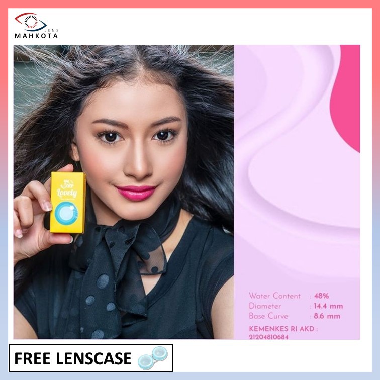 SOFTLENS LIVING COLOR LOVELY NORMAL &amp; MINUS (-0.50 s/d -3.00) BY IRISLAB 14.4MM / FREE LENSCASE / GREY BLACK BROWN / LIVING COLOR / Softlen Soflen Soflens