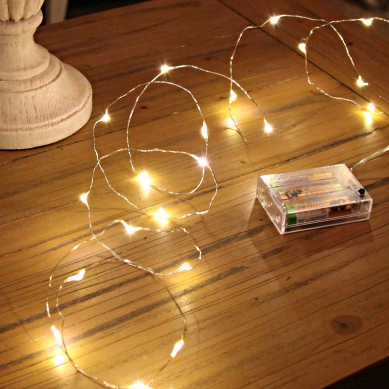 2M/3M/4M/5M/10M LED String Fairy Lights / Battery Waterproof Copper Wire Fairy String Lights /Waterproof Fairy Lights For Christmas Wedding Party Decoration