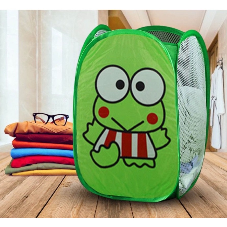 Tempat Baju Kotor Keranjang Cucian Laundry Bag Karakter Lucu bisa dilipat foldable kantong wadah