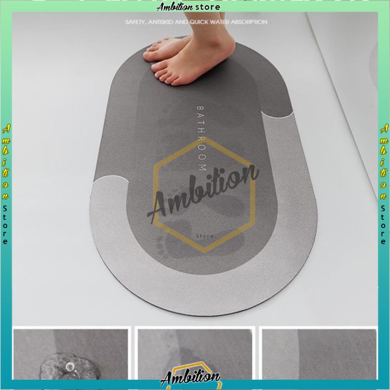 𝐁𝐈𝐒𝐀 𝐂𝐎𝐃!  Keset Lantai Kamar Tidur Rumah Dapur Alas Anti Selip Bedroom Floor MatKeset Kaki Anti Bau Nyerap Air Anti Bakteri Keset Batu Kamar Mandi Premium Anti Slip