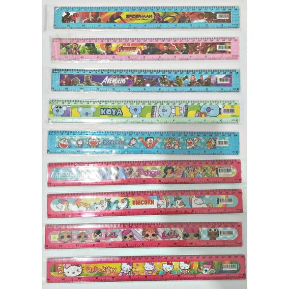 Penggaris / Garisan Plastik Panjang 30cm Lucu