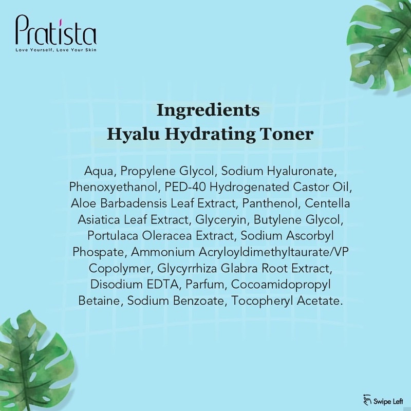 PRATISTA Toner Hyalu Hydrating Toner Pratista 100% Original BPOM High Quality