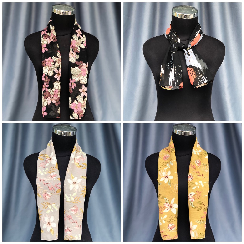 (SYAL MINI TIDAK BISA PILIH) Syall Wanita Motif Leher Neckscarf Fashion