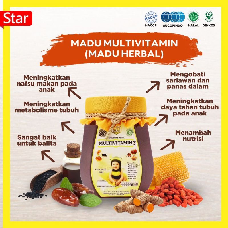 

[ COD ] Penambah Nafsu Makan Anak - Vitamin Anak Madu Herbal Multivitamin