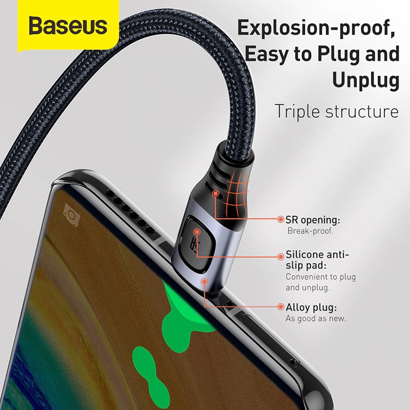 Kabel Data Type C Fast Charging Baseus Cable USB C 5A for HUAWEI