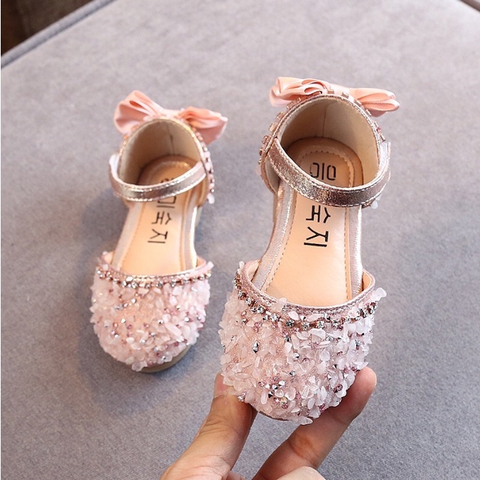 CHUBBI 2 Sepatu Anak Import Perempuan Pesta Mutiara Rhinestone