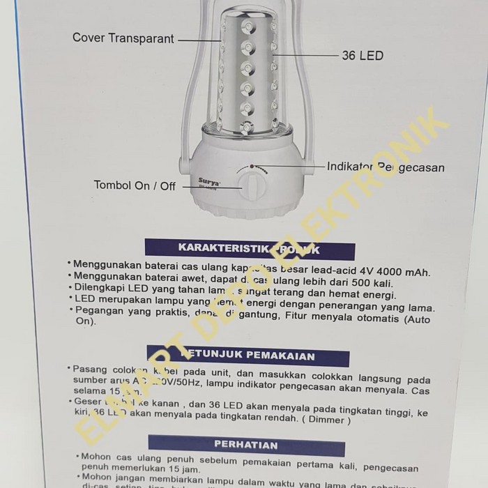 SURYA lampu emergency 36 led SHL L3501N / lampu darurat L 3501 N