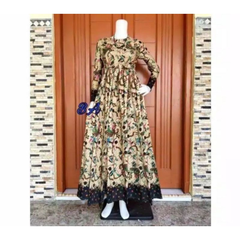 MS GAMIS BATIK FASHION SRIWEDARI MAXI BUMIL/BUSUI BUSANA MUSLIM TERMURAH SHOPEE-Suwiri