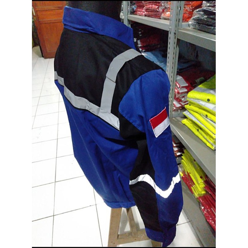 SERAGAM SAFETY JUMBO XXXL BIRU HITAM