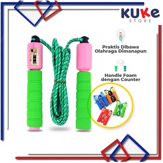 KUKE Jump Rope Skiping Soft Handle with Counter / Tali Lompat Skipping Dengan Penghitung Loncatan / Tali Skipping