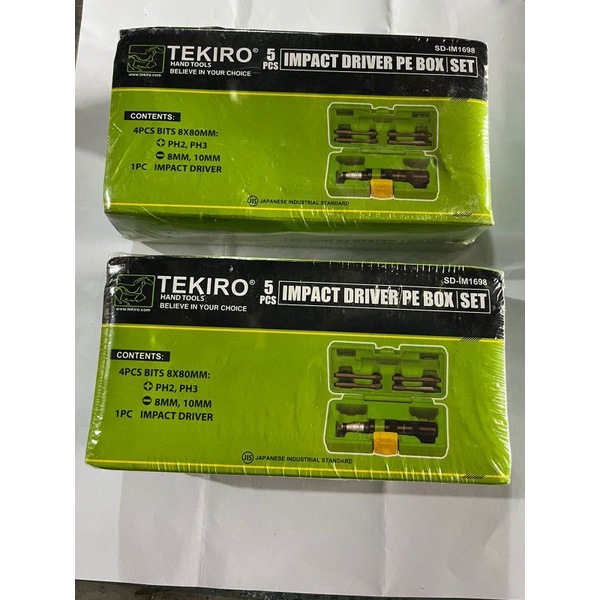 Tekiro obeng ketok 5 pcs box / tekiro impact driver pe box set