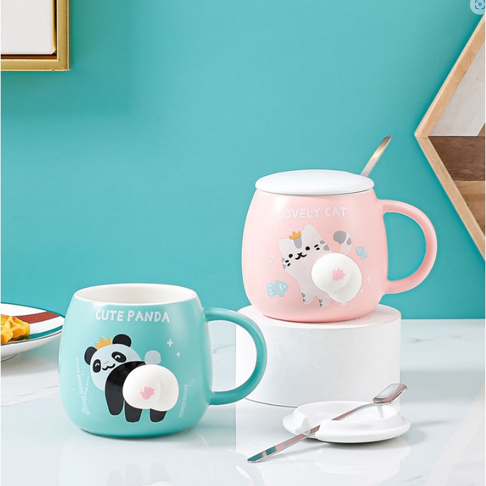 Gift Box Mug Keramik Import Authentic BB-9005 / Set Mug Keramik Motif hewan Face Unik &amp; Lucu - YOSINOGAWA