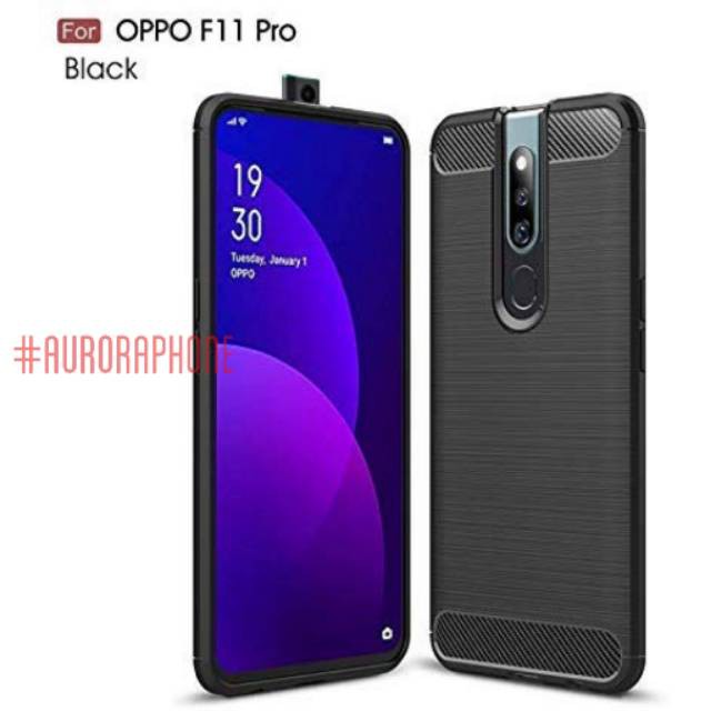 Oppo F11 PRO Soft Case Rugged Carbon ORIGINAL Casing