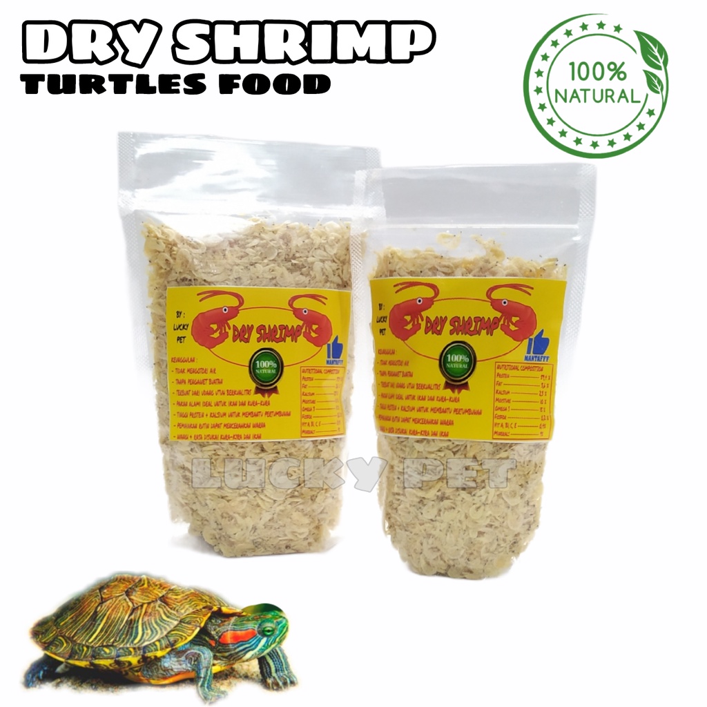 DRY SHRIMP udang kering pakan makanan kura kura air brazil dada merah res reptile ikan labi labi ras
