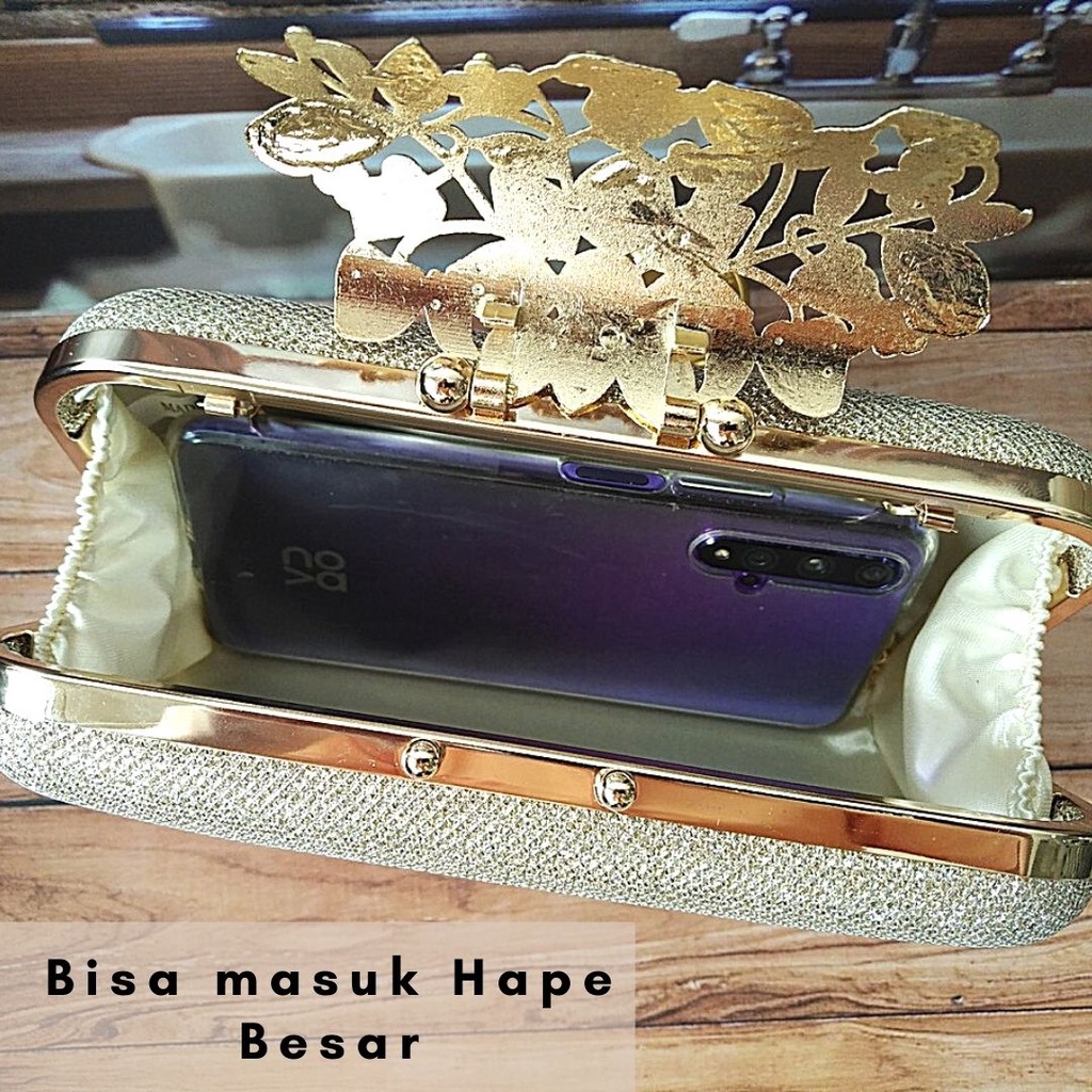 TAS PESTA KRISTAL BUNGA IMPORT MEWAH ELEGAN MAC 76 CLUTCH HANDBAG HAND BAG SHOULDER TENTENG SELEMPANG SLEMPANG SLING BAG JINJING KONDANGAN TALI RANTAI WANITA CEWEK CEWE PEREMPUAN TERBARU KEKINIAN IMPORT CANTIK KEREN