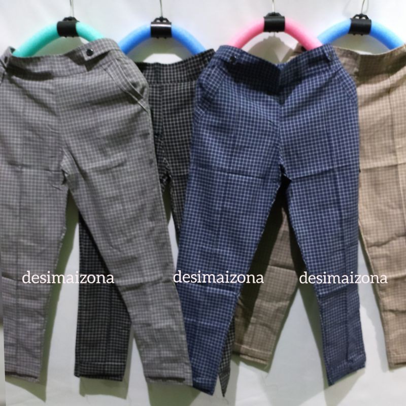 BAGGY PANT STRADI VARIUS KOTAK, ANAK TANGGUNG// Panjang 82 cm.