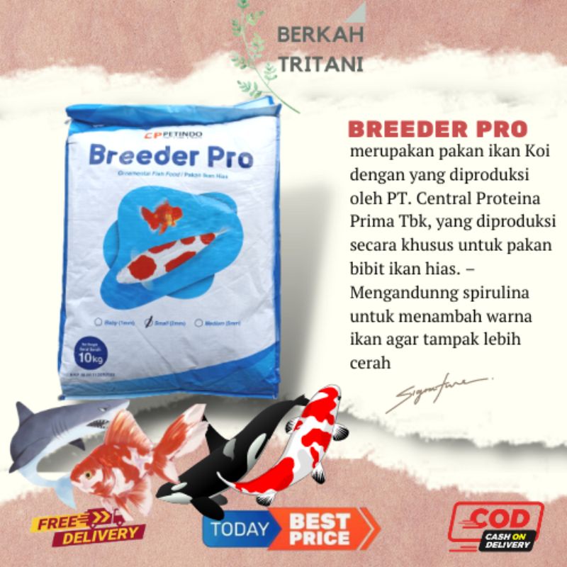 Breeder pro 500 gr koi food 5mm 2 mm 1mm makanan pakan pelet ikan koi mas koki protein tinggi