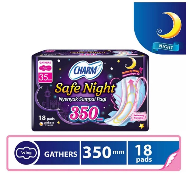 charm safe night 35cm isi 18 pads