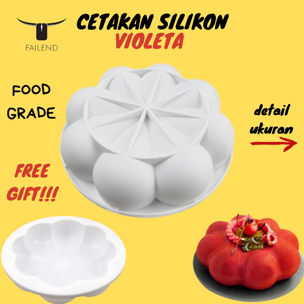 Cetakan Silikon Pinata Loyang Puding Pudding Mold Cake Violeta