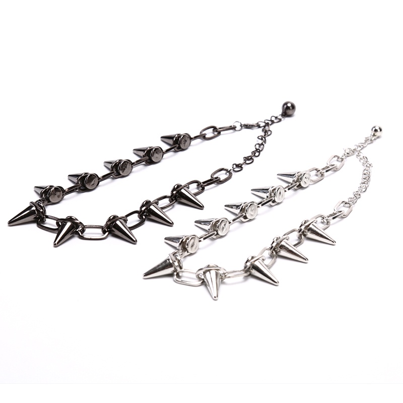 Kalung Choker Rantai Rivet Gaya Punk Rock Untuk Wanita