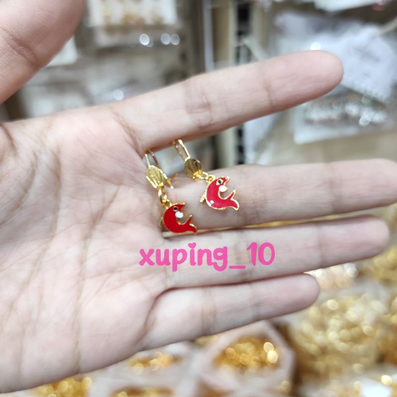 ANTING LUMBA LUMBA WARNA MERAH - XUPING LAPIS EMAS