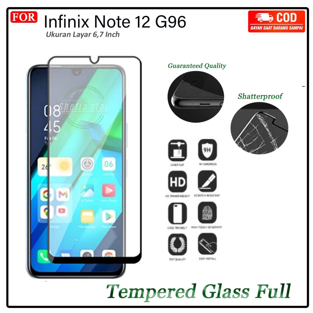 TEMPERED GLASS INFINIX NOTE 12 G96 TG LAYAR ANTIGORES KACA FULL COVER