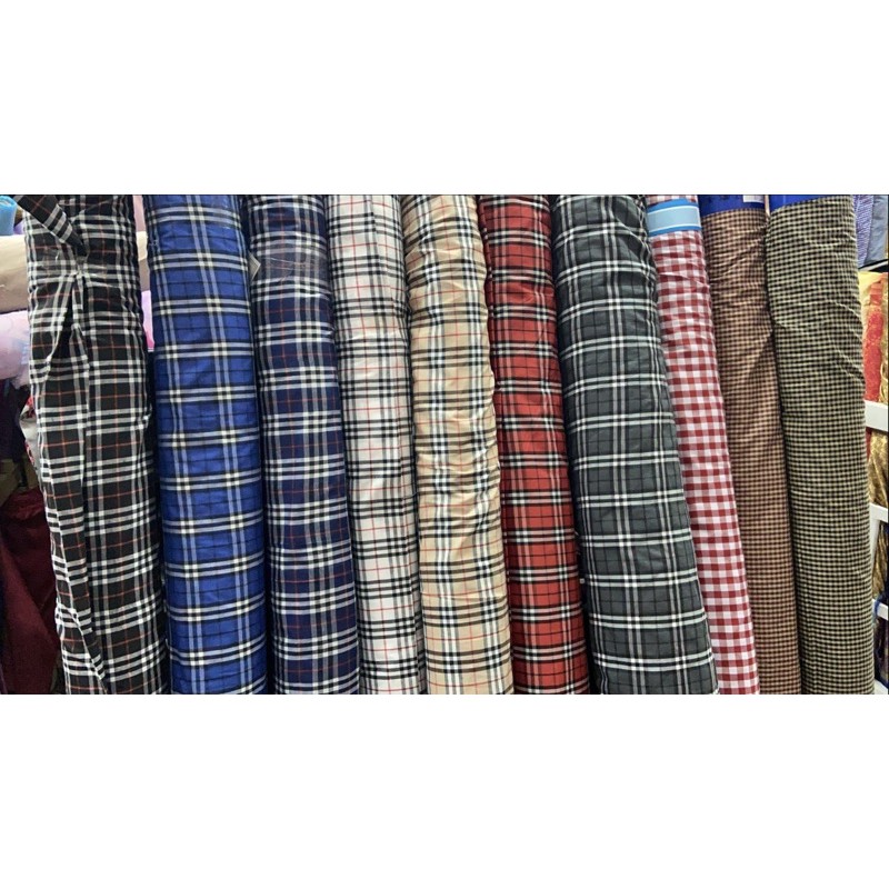 kain kotak meteran katun yarndyed