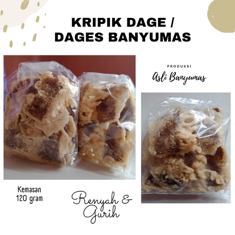 

KRIPIK DAGE (120gr) | KHAS BANYUMAS | HARGA TERJANGKAU | FREE GIFT MIN BELANJA 50K (all item)