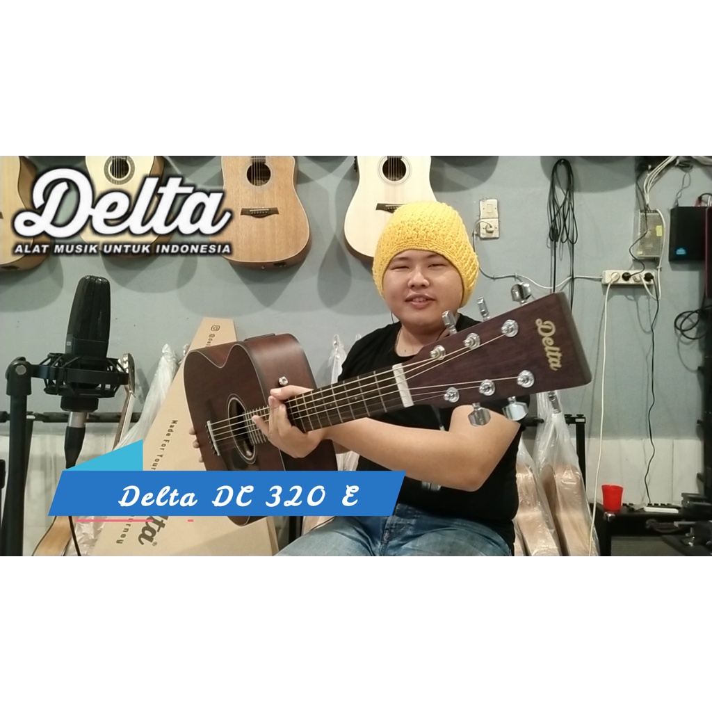 Gitar Akustik Elektrik Delta DC320CE Top Solid