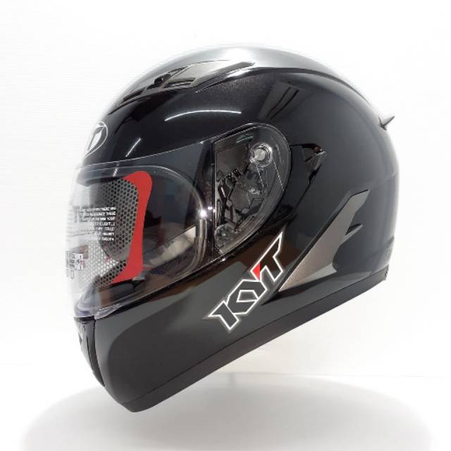 HELM KYT FULLFACE KYT FALCON SOLID BLACK METALIC